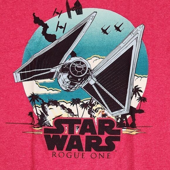 🧡Star Wars Red Rogue One Screen Print Tshirt Medium - Picture 5 of 7